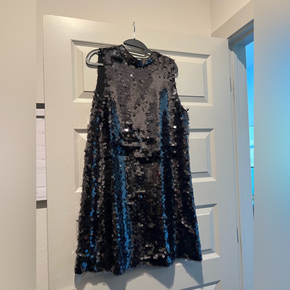 Sparkling Black Sequin Kids Dress